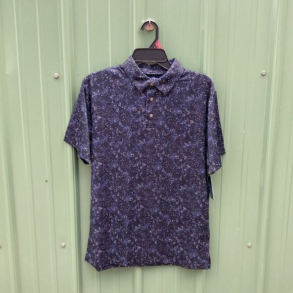 Men’s All-over Confetti Print Short Sleeve Golf Polo Shirt 2-Pack Size S - Picture 3 of 5